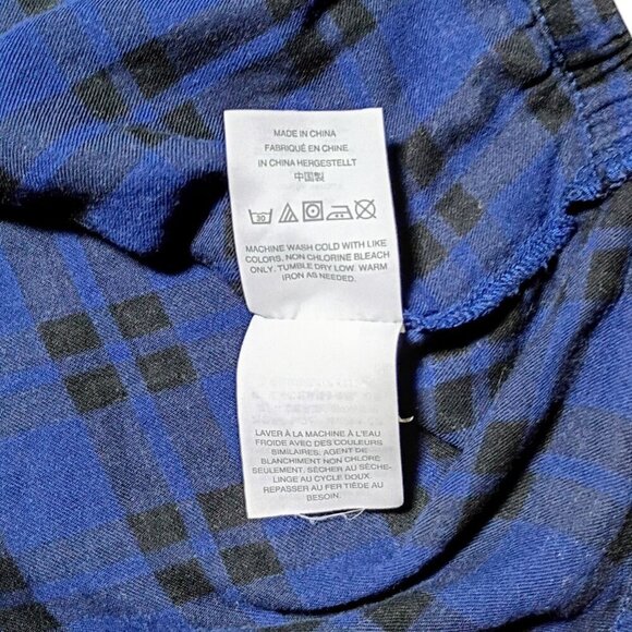 Madewell Blue Black Plaid Wrap Long Sleeve Button Shirt Top Women Medium - Picture 9 of 10